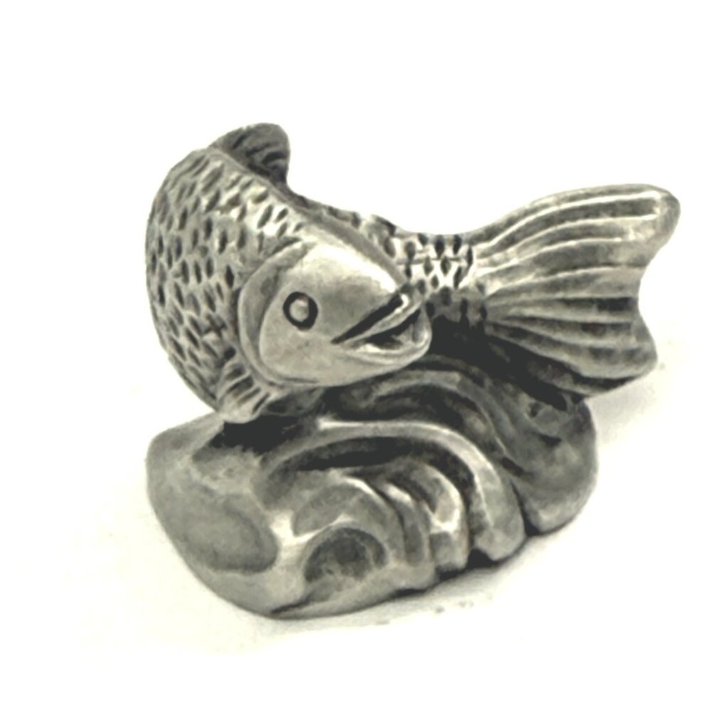 PM Craftsmen Vintage Pewter Fish Figurine Miniature 1 1/8" high Collectible